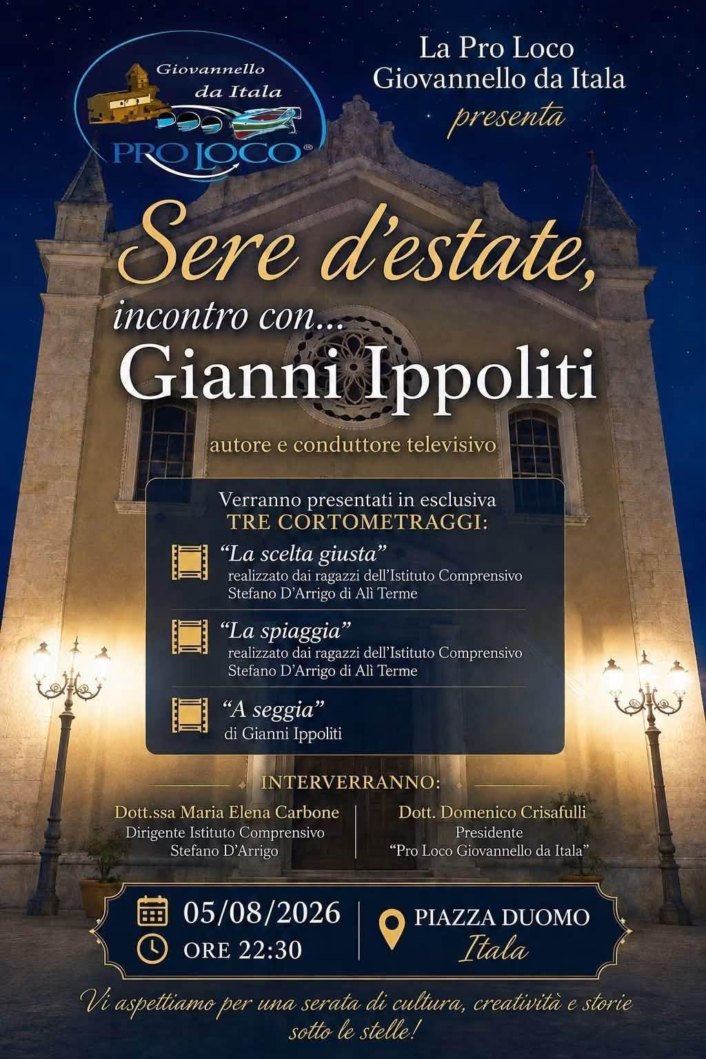 Sere d'Estate, incontro con... Gianni Ippoliti (inizio ore 22.30)