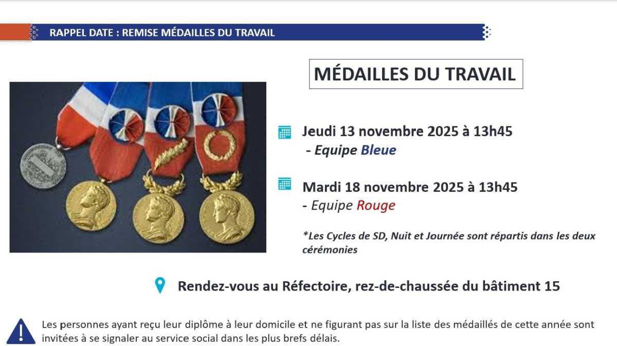 Remise des médailles du travail 