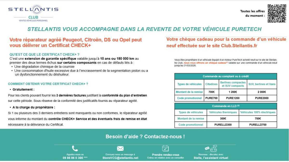 Accompagnement a la revente des véhicules avec un moteur Puretech