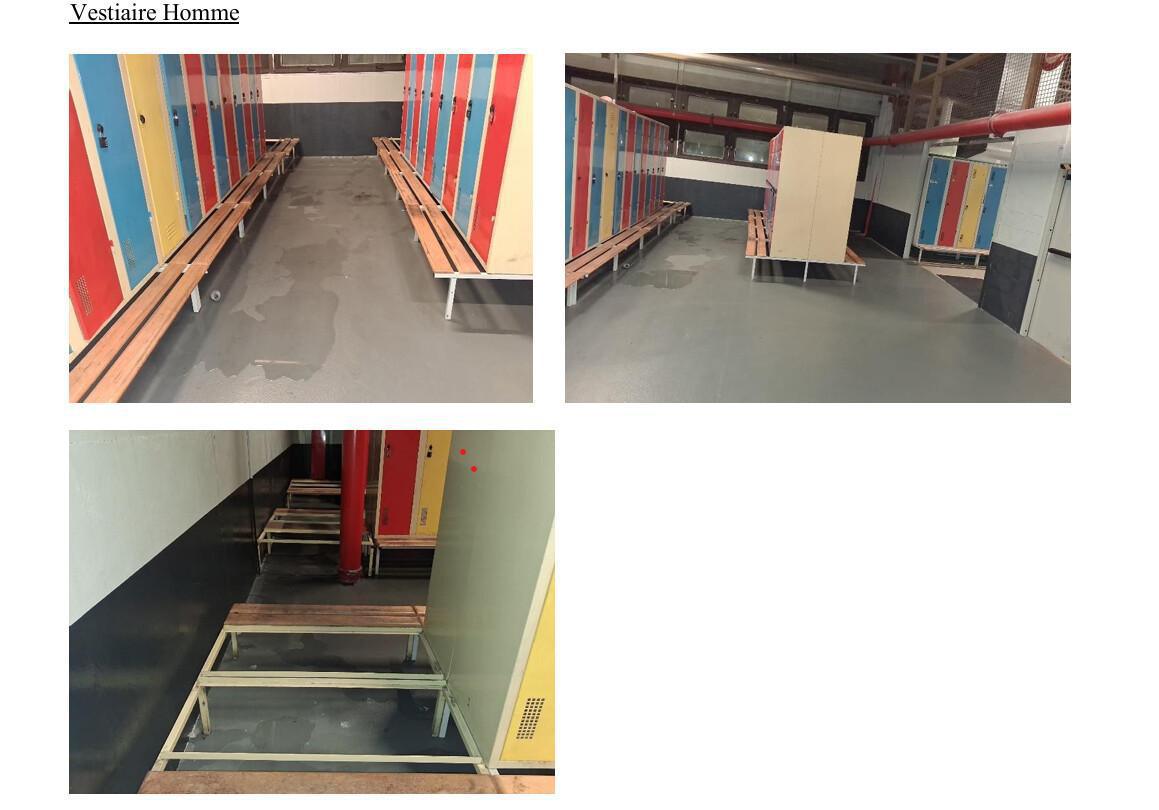 Alerte CSSCT pour l'eau dans les vestiaires