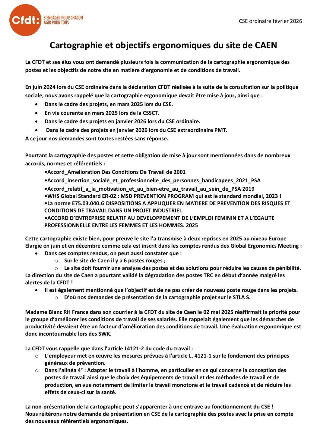 Compte-rendu CSE ordinaire du 26 février 2026 Compte-rendu CSE ordinaire du 26 février 2026