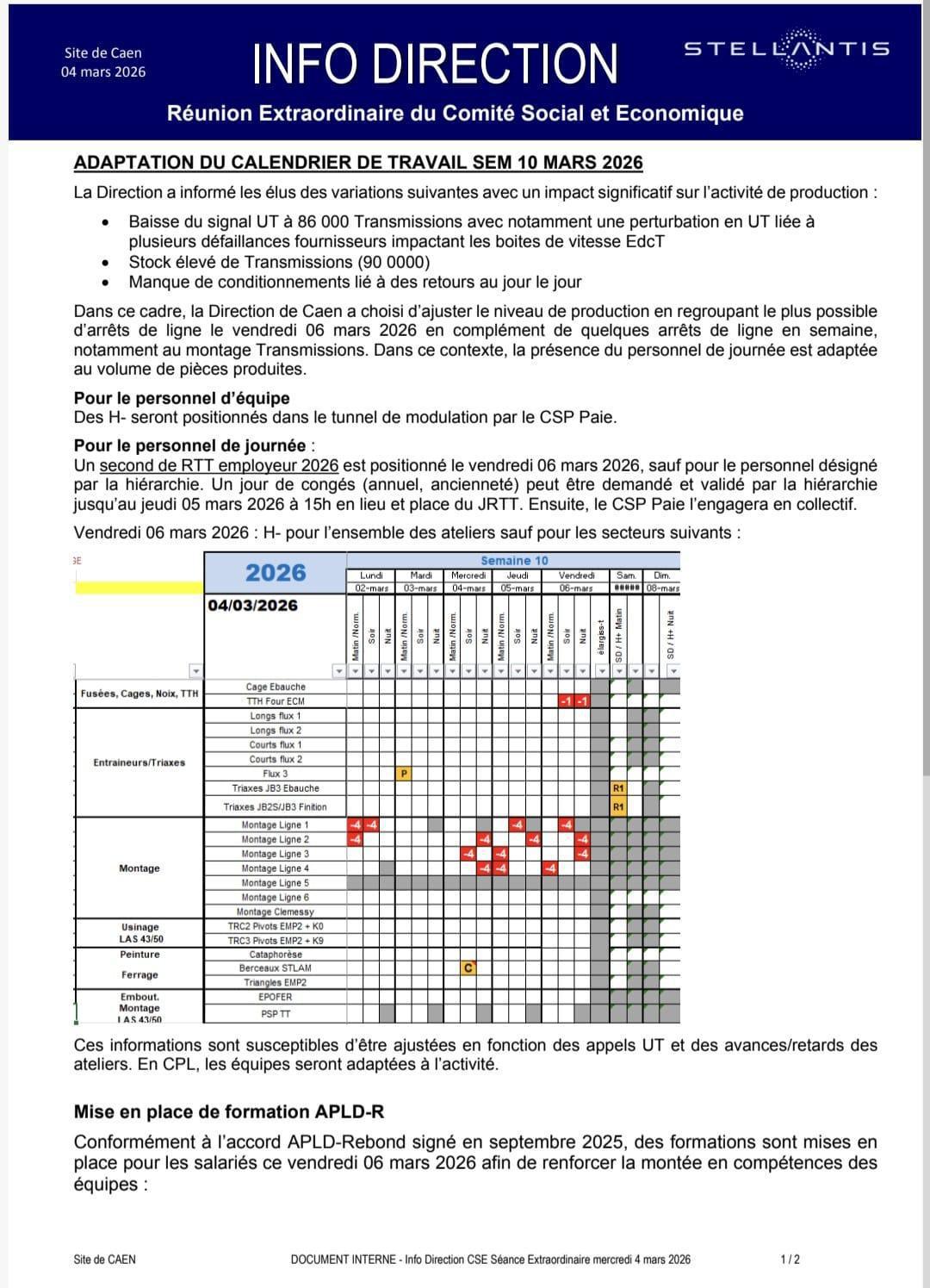 CSE extra du 04 mars