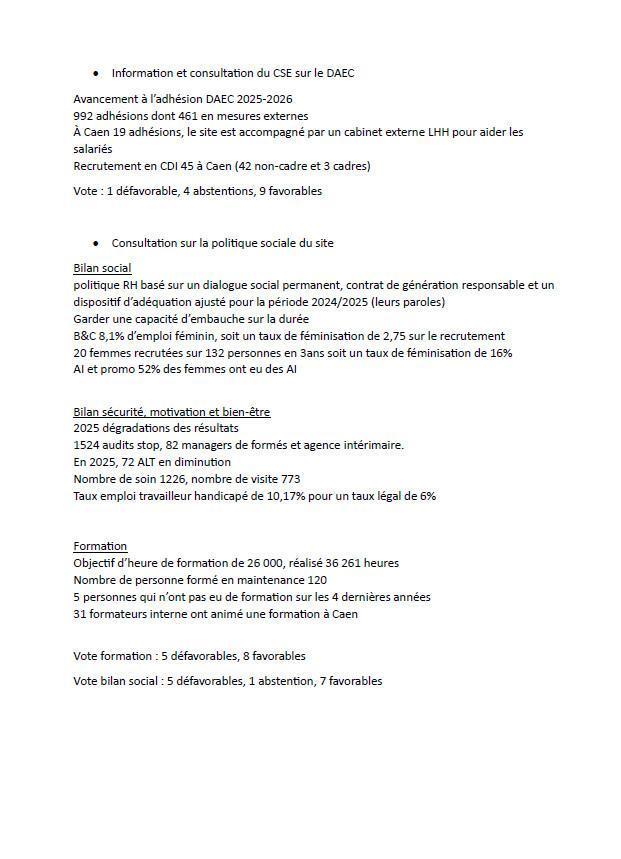 Compte rendu du CSE ordinaire du mois de juin