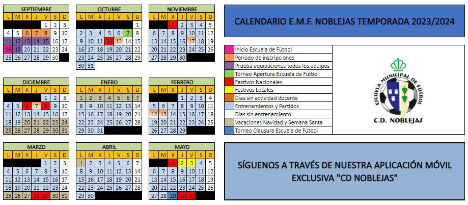 Calendario de la Temporada y Días de entrenamiento