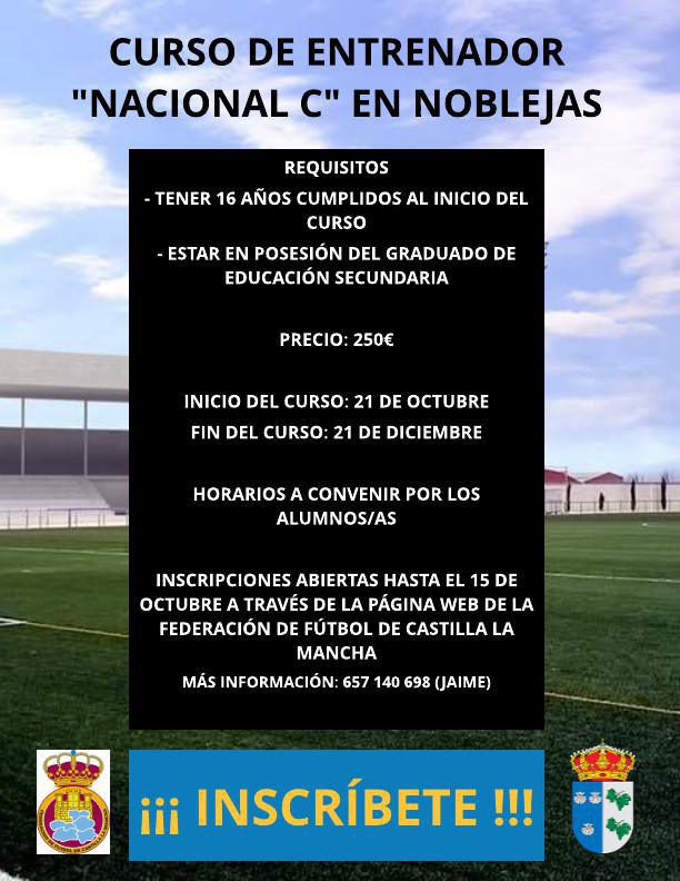 Curso de entrenador "Nacional C" en Noblejas, INSCRÍBETE
