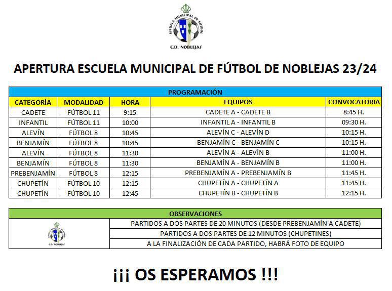 Jornada de Bienvenida y Apertura EMF Noblejas Jornada de Bienvenida y Apertura EMF Noblejas