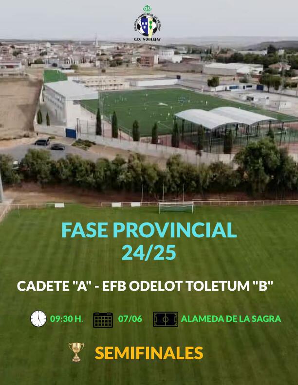 El Cadete “A” jugará las semifinales de la Fase Provincial ante Odelot Toletum “B” El Cadete “A” jugará las semifinales de la Fase Provincial ante Odelot Toletum “B”