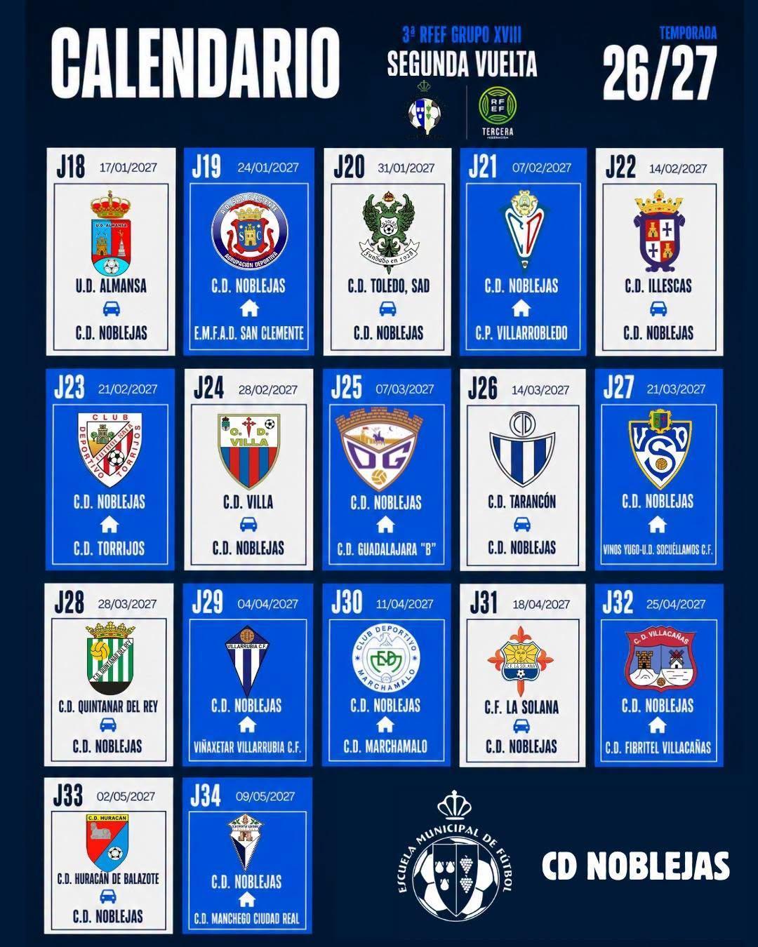 El C.D. Noblejas ya conoce su calendario oficial en 3ª RFEF