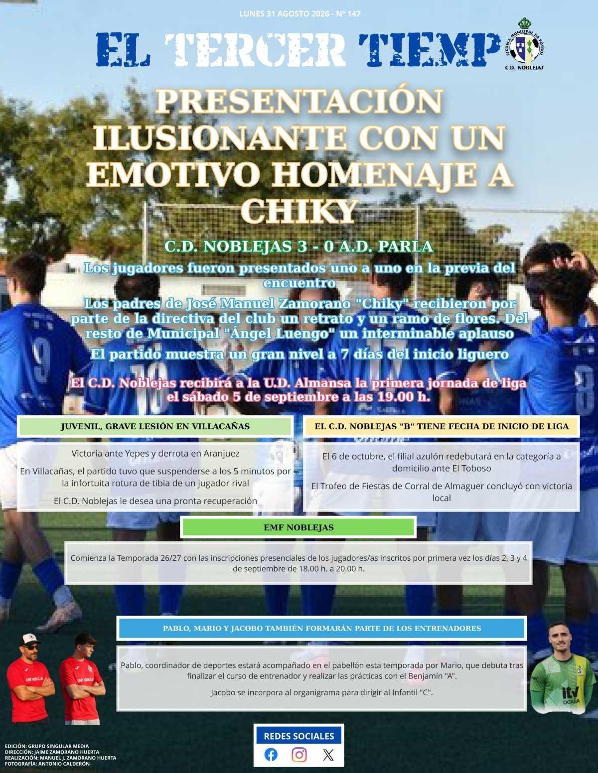 Portada lunes 31 agosto 2026 - Nº 147