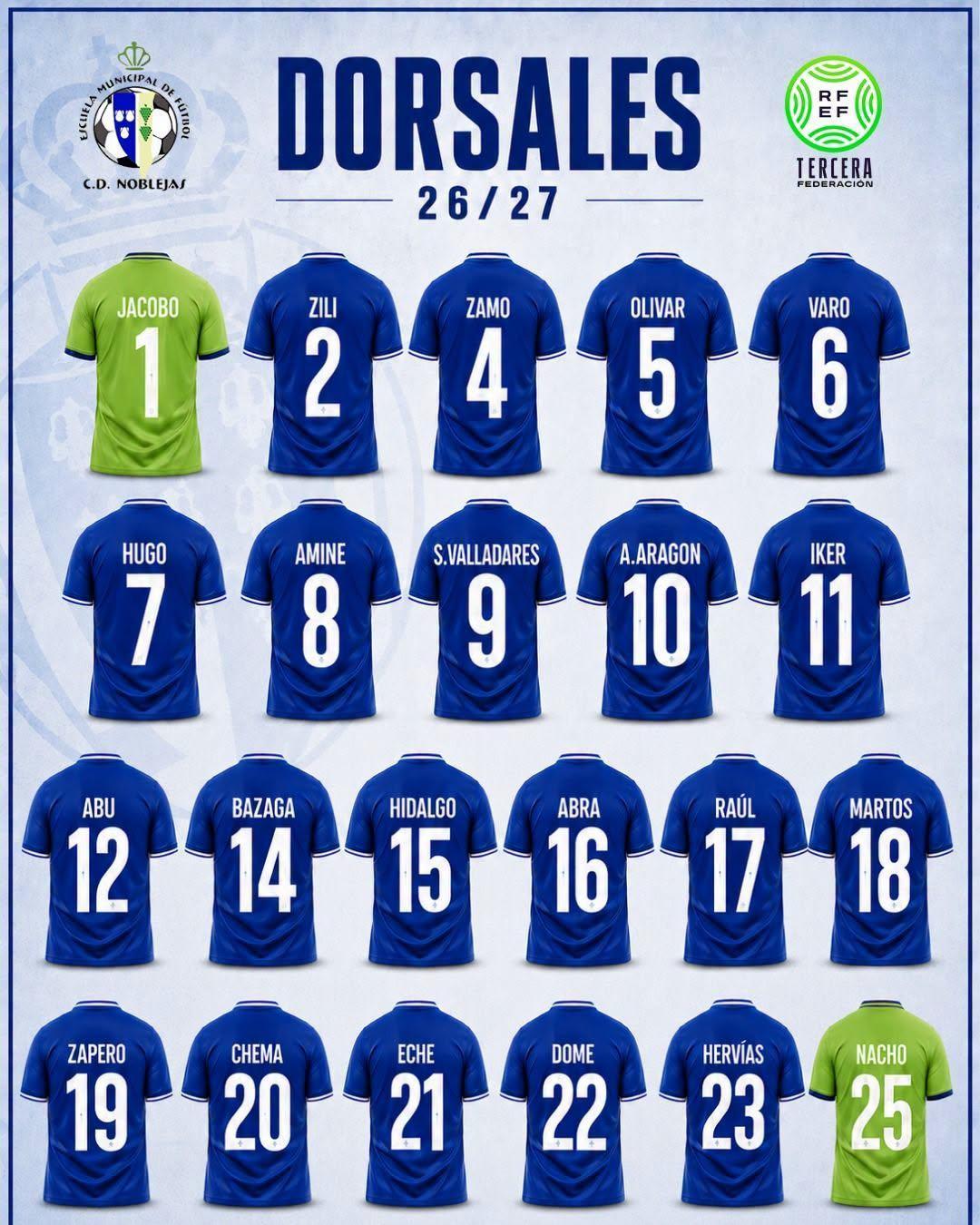El C.D. Noblejas publica los dorsales de 3ª RFEF