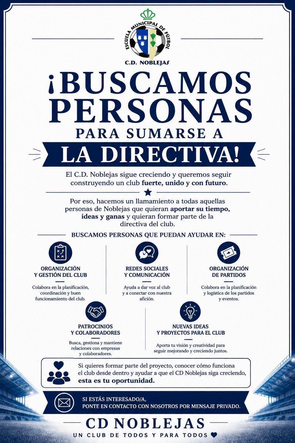 Súmate a la directiva del C.D. Noblejas Súmate a la directiva del C.D. Noblejas