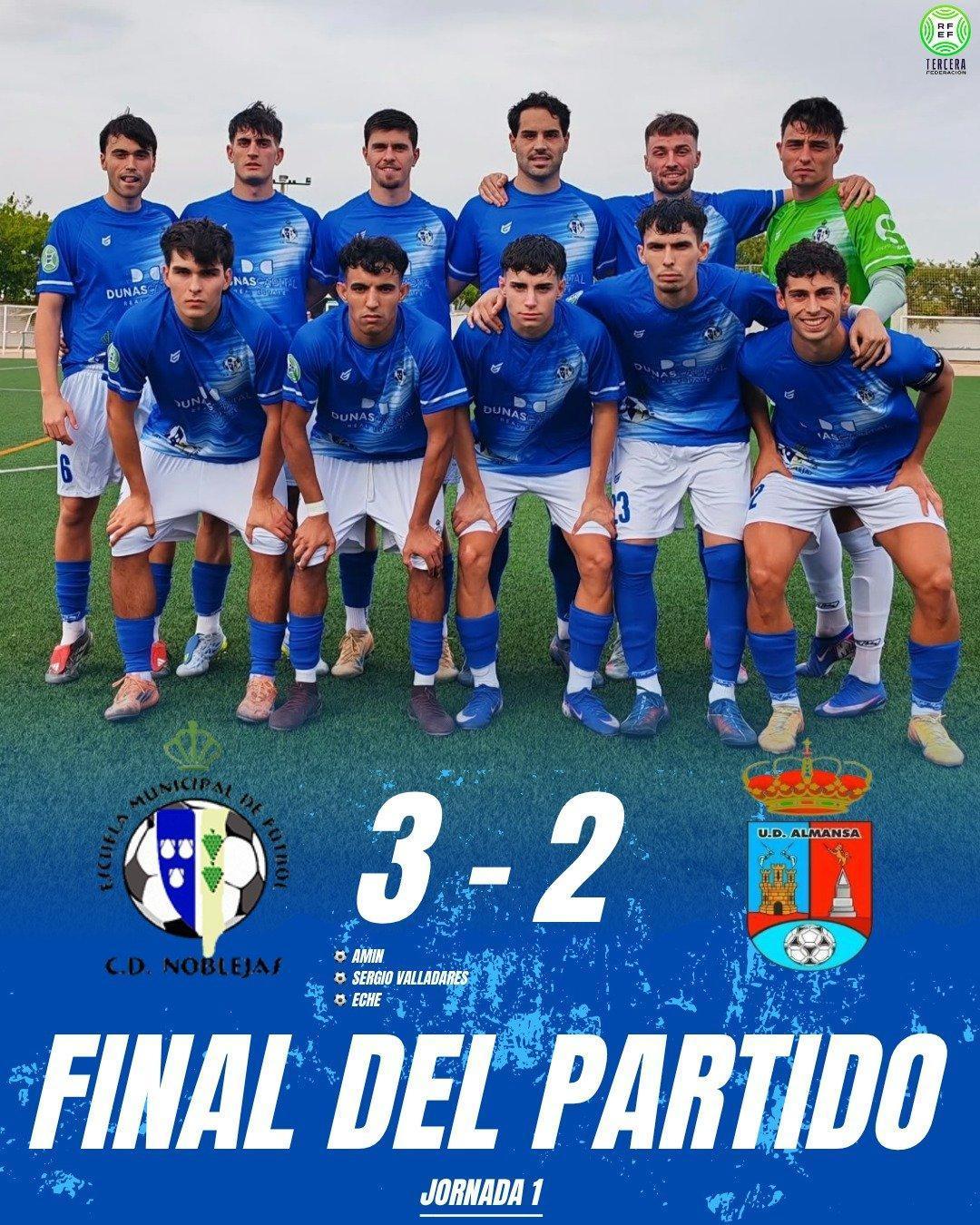 ¡Victoria en el regreso a 3ª RFEF! El C.D. Noblejas se impone a la U.D. Almansa por 3-2