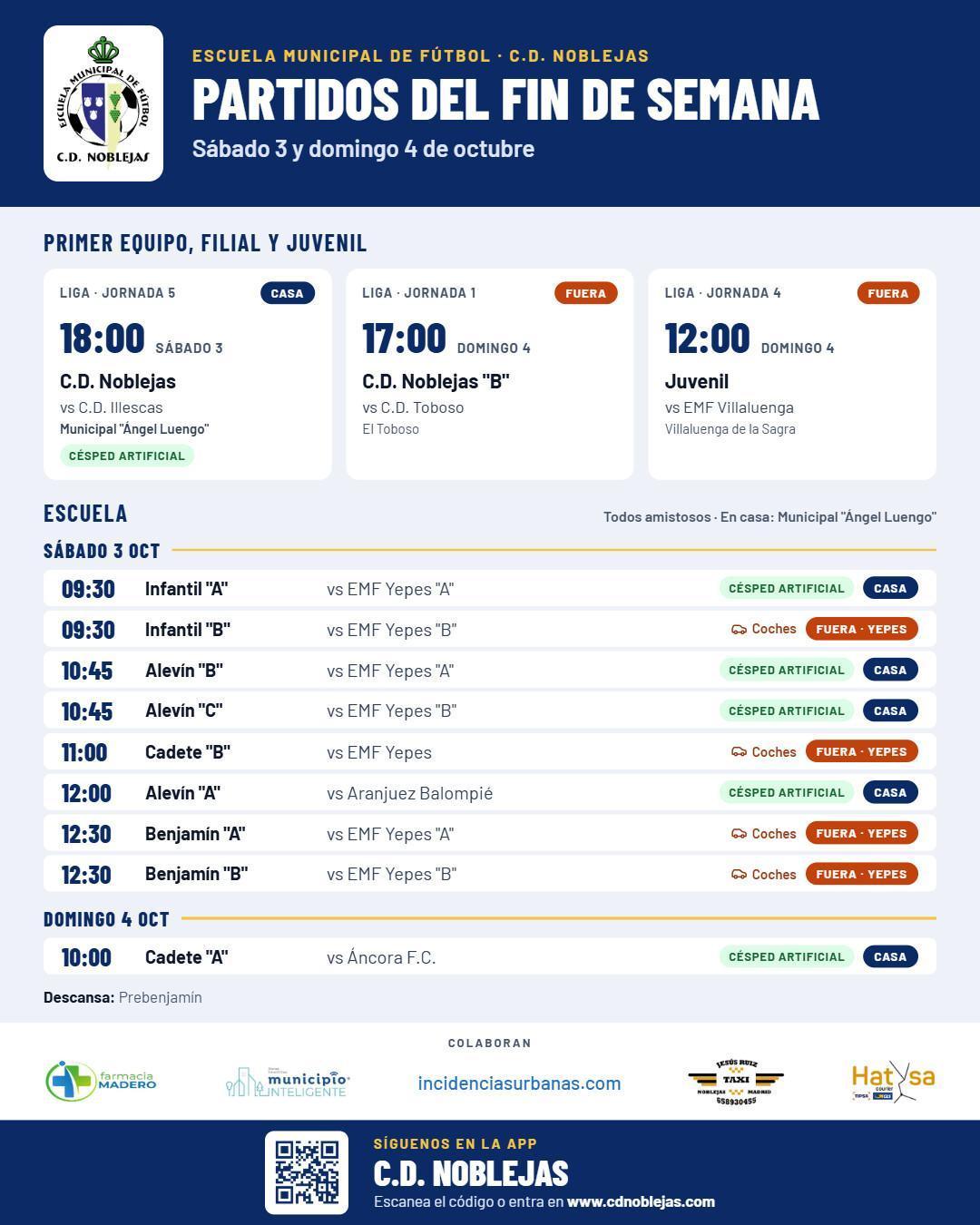 Horarios Partidos Fin de Semana