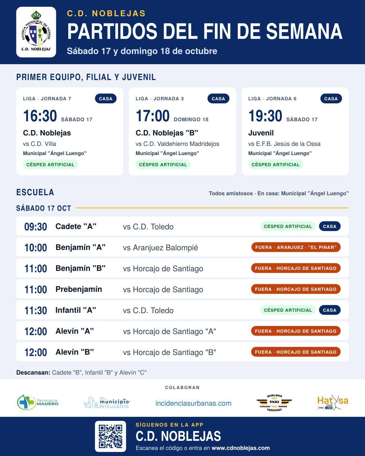 Horarios Partidos Fin de Semana