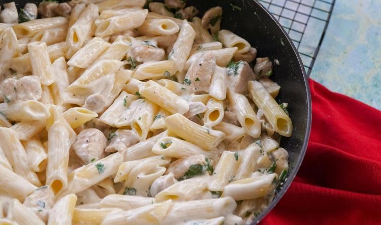 Pâte poulet champignons