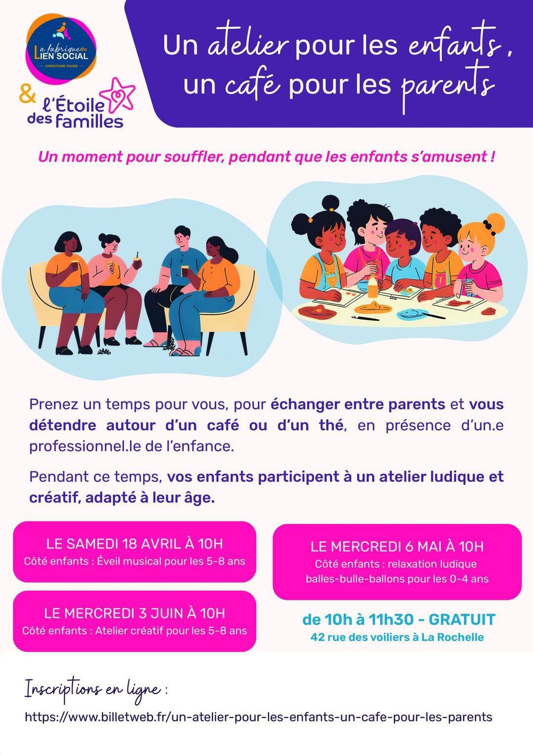 Un atelier pour les enfants, un café pour les parents Un atelier pour les enfants, un café pour les parents