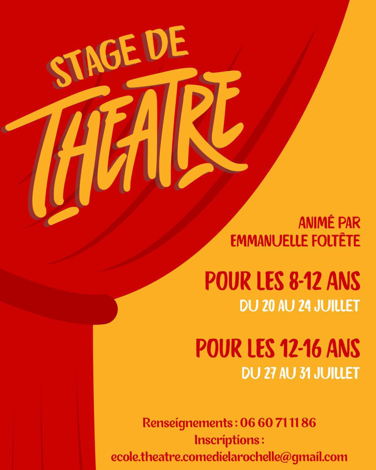 Juillet - Stages théâtre