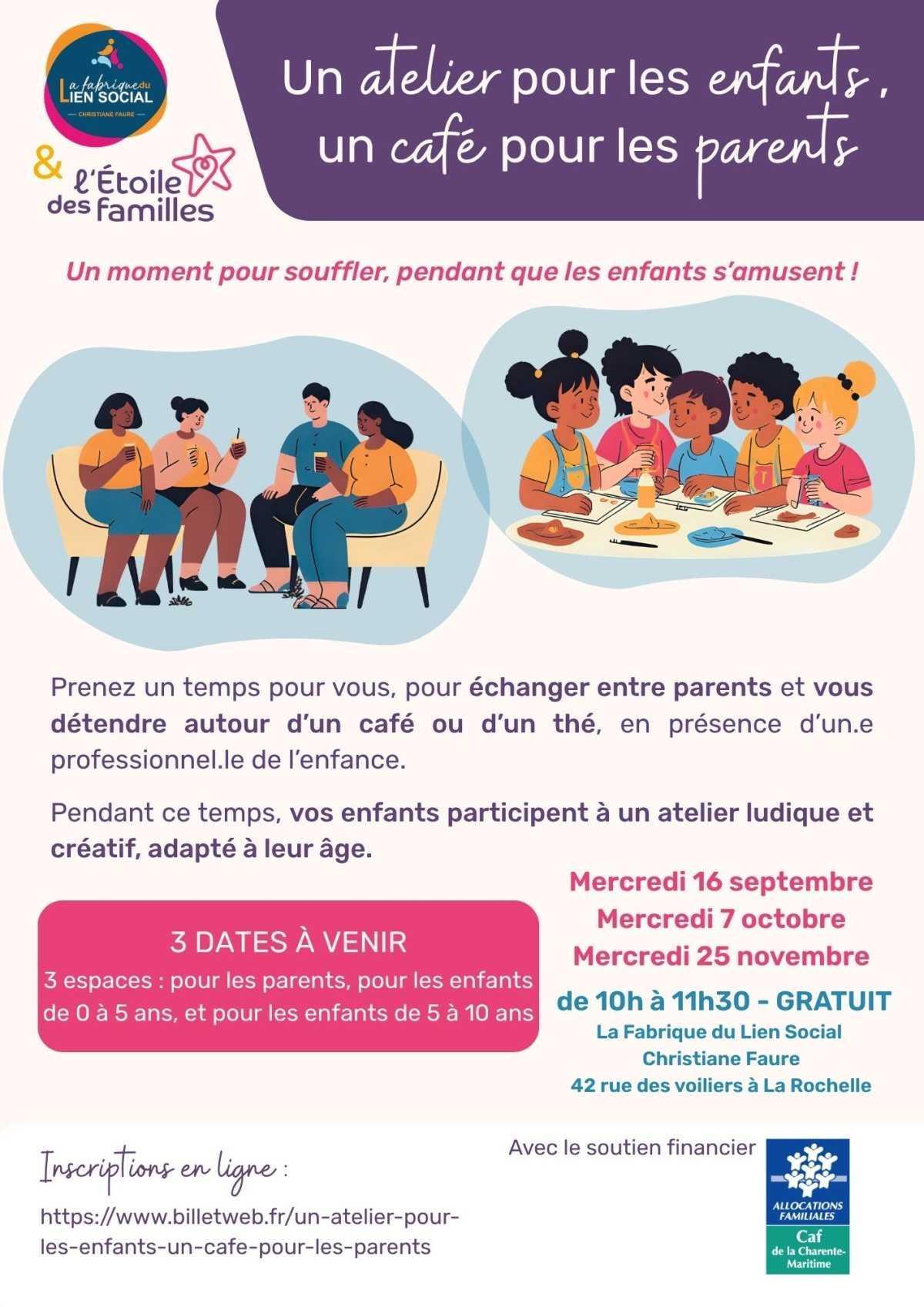 Un atelier pour les enfants, un café pour les parents