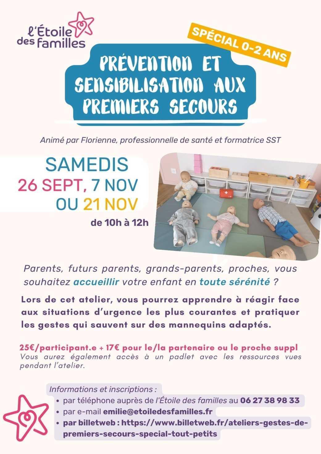 Prévention et sensibilisation aux 1ers secours (spécial 0-2 ans)
