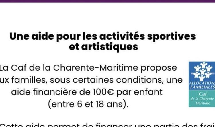 Aide aux activités sportives et artistiques