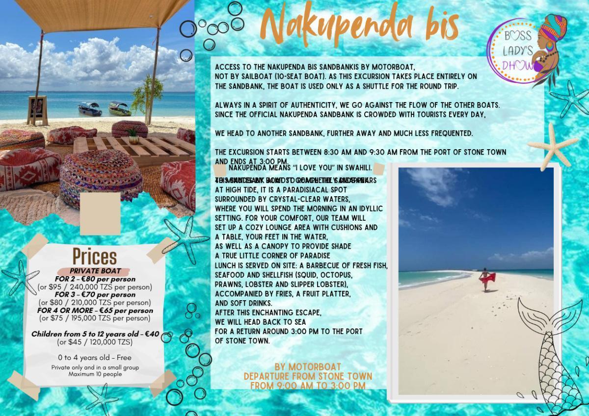 Nakupenda bis 📍Stone Town ▶️ from $75pp