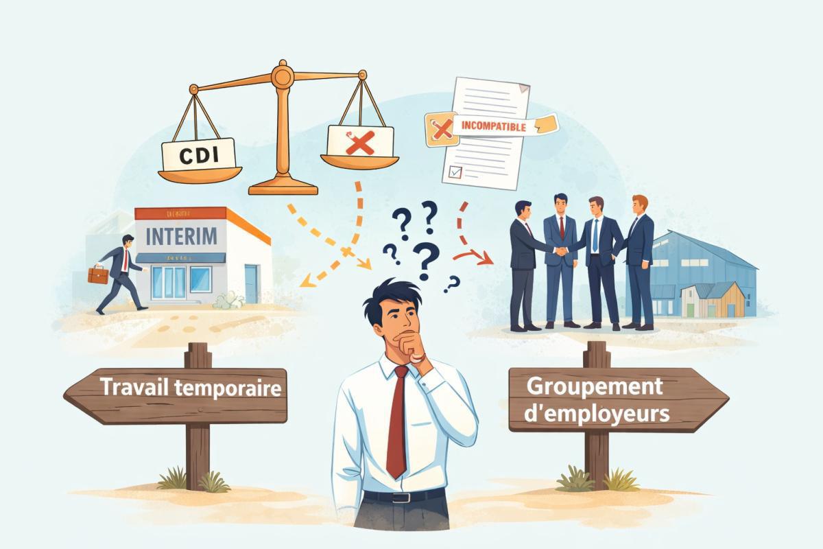 Ne pas confondre travail temporaire et groupement d'employeurs Ne pas confondre travail temporaire et groupement d'employeurs