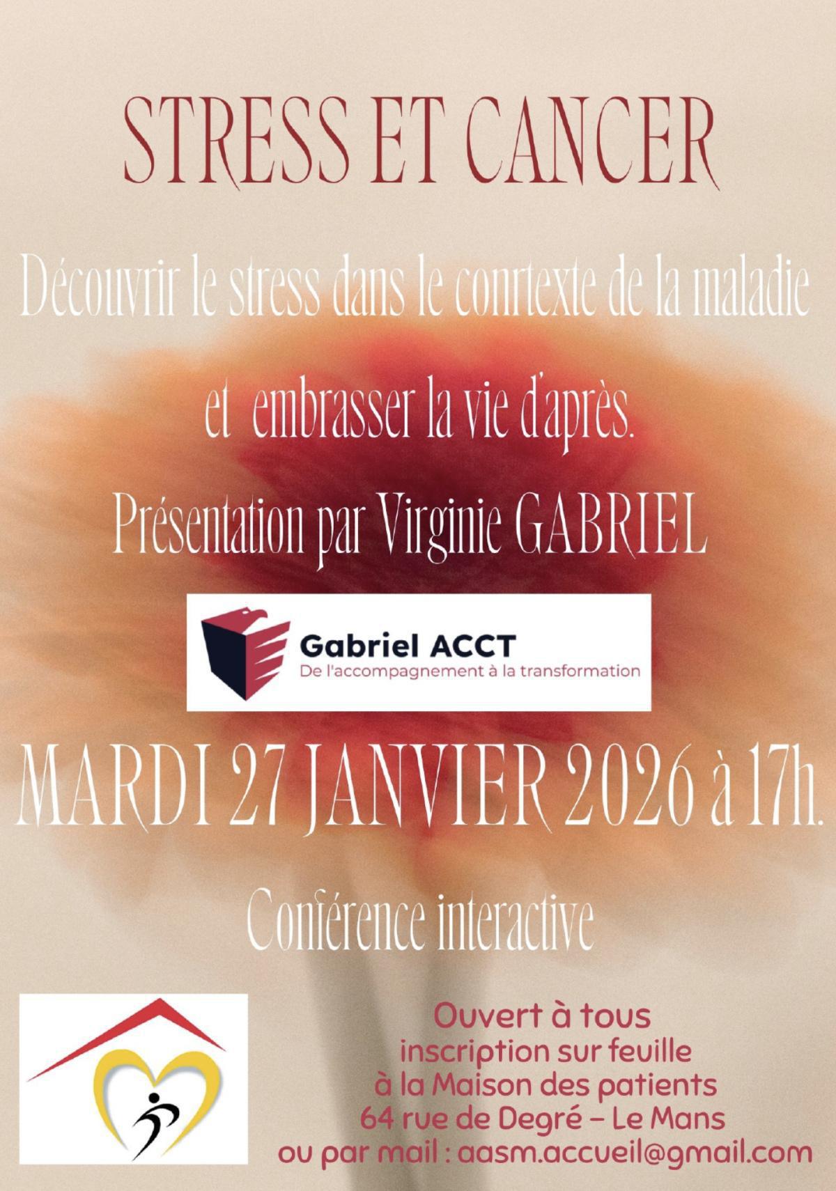 Conférence Stress et cancer à la Maison des patients Conférence Stress et cancer à la Maison des patients