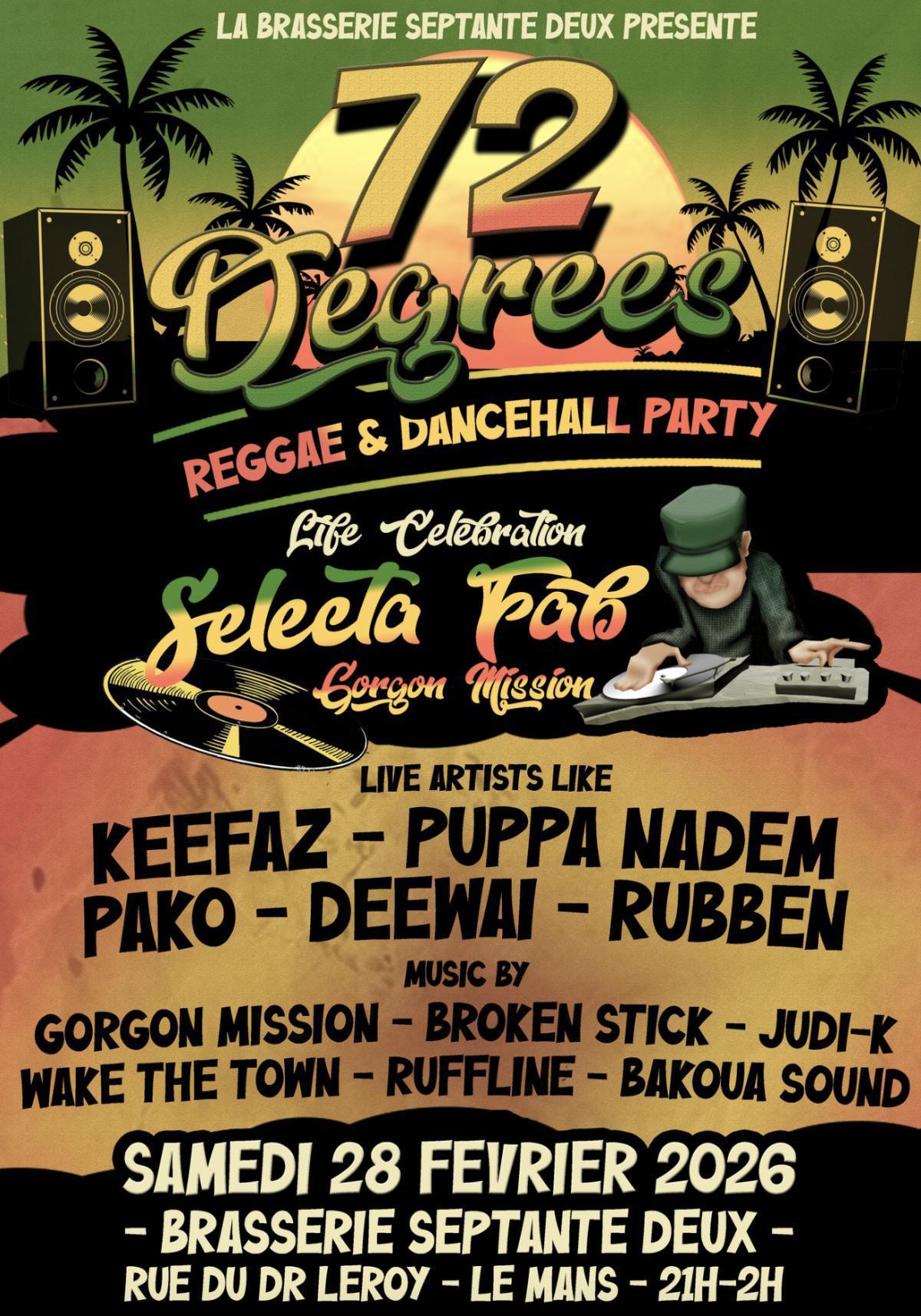 72 Degrees - Reggae & Dancehall Party à la Brasserie Septante-Deux 72 Degrees - Reggae & Dancehall Party à la Brasserie Septante-Deux