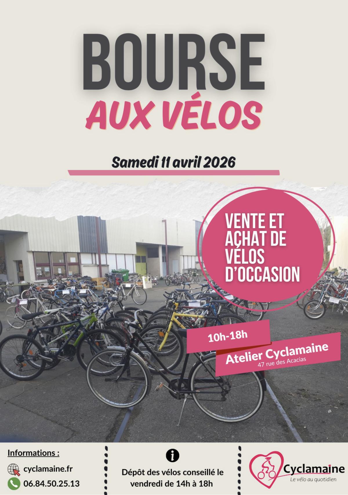 Bourse aux vélos à l'atelier cyclamaine