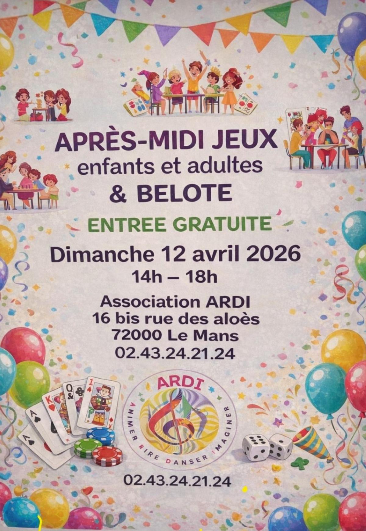 Après-midi jeux et belote à l'Association ARDI