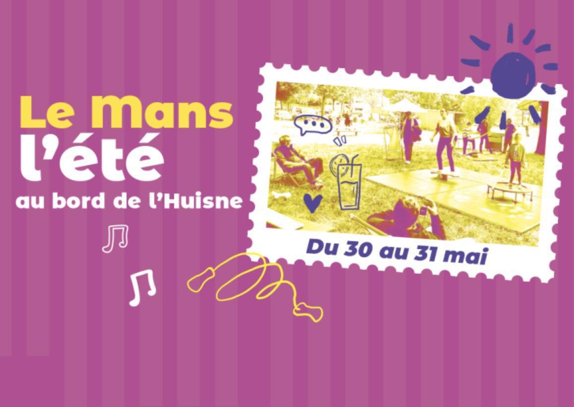 Le Mans l’été au bord de l’Huisne au Parc des Prairies de Funay