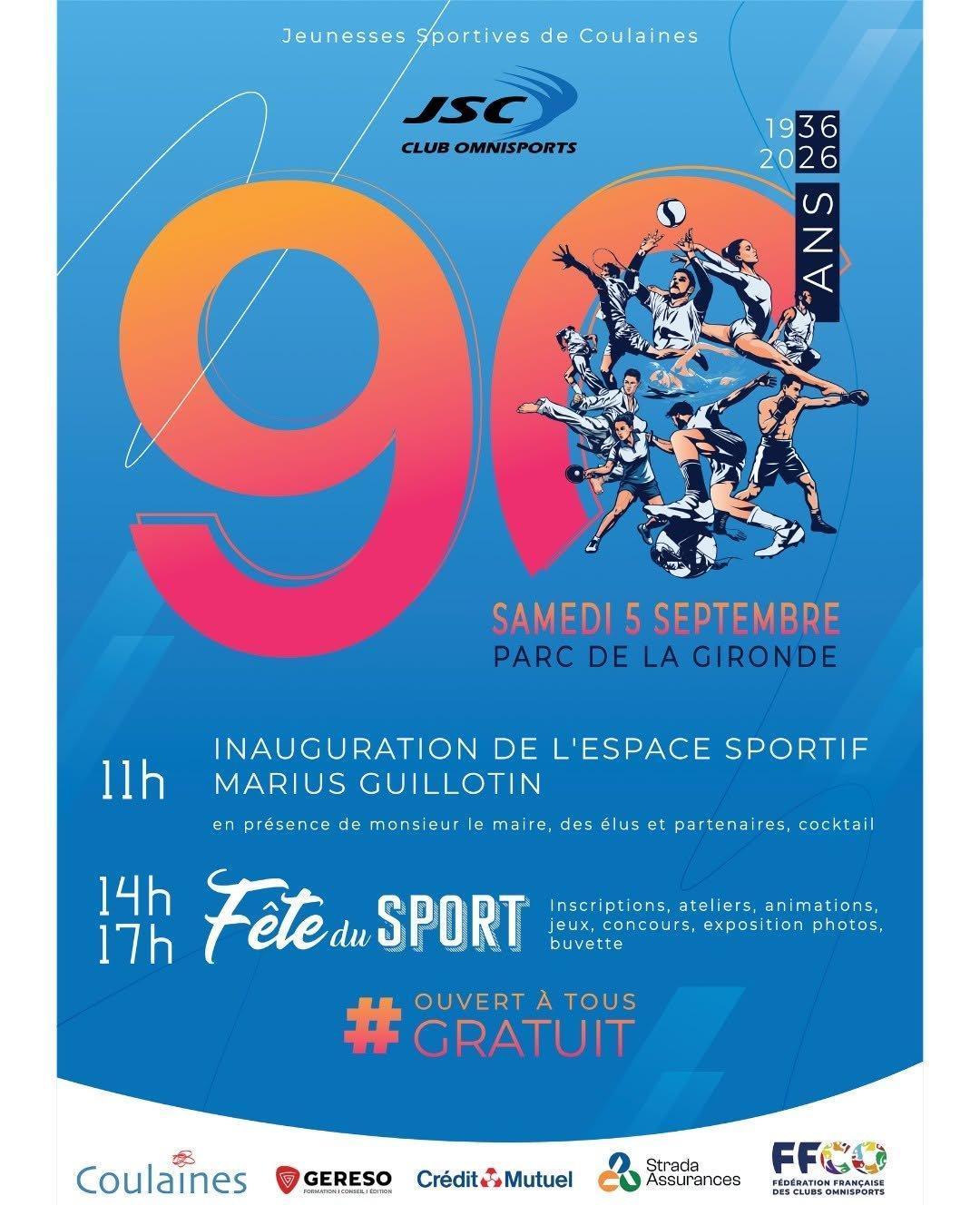 Les 90 ans des JS Coulaines, fête du sport au parc de la Gironde Les 90 ans des JS Coulaines, fête du sport au parc de la Gironde
