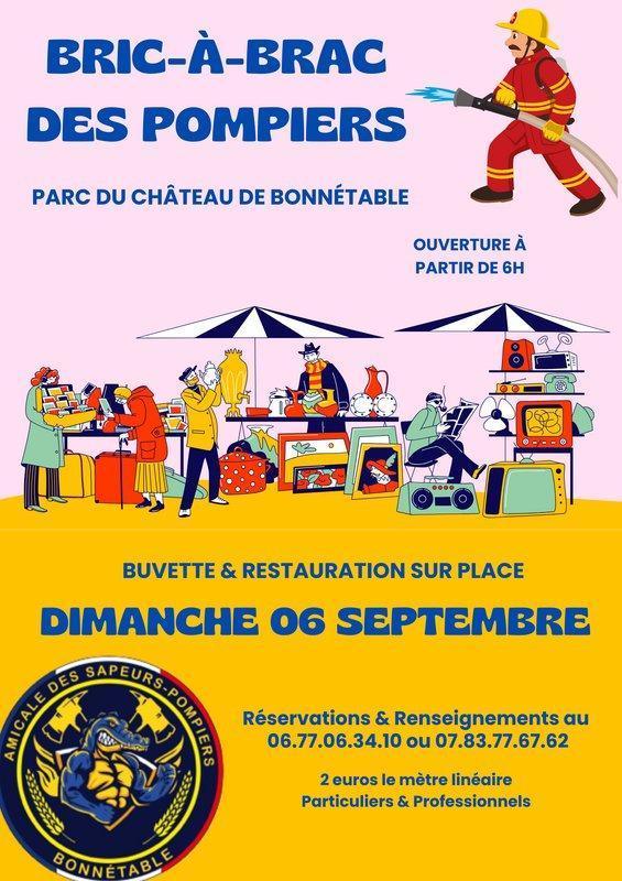Bric-à-brac des sapeurs-pompiers au parc du château de Bonnétable
