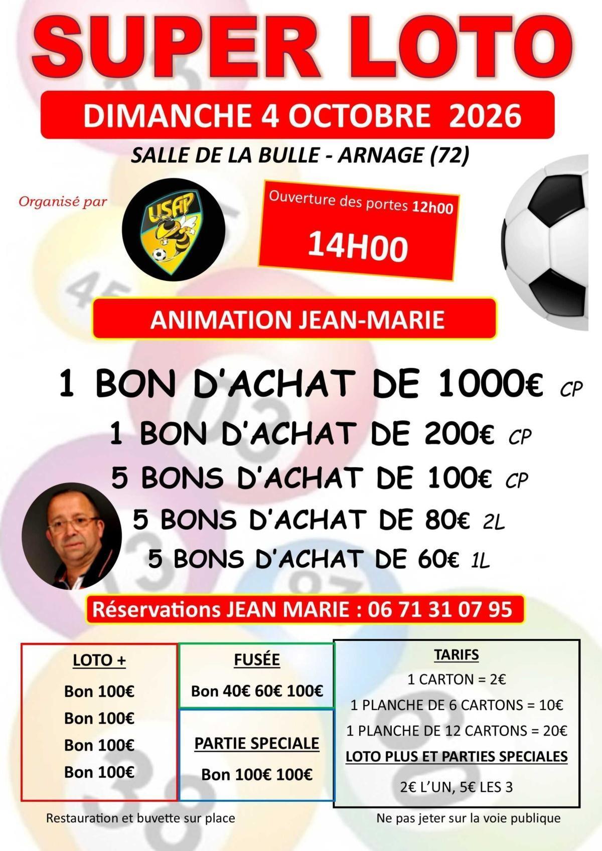Super Loto de l'USAP à la salle La Bulle d'Arnage Super Loto de l'USAP à la salle La Bulle d'Arnage