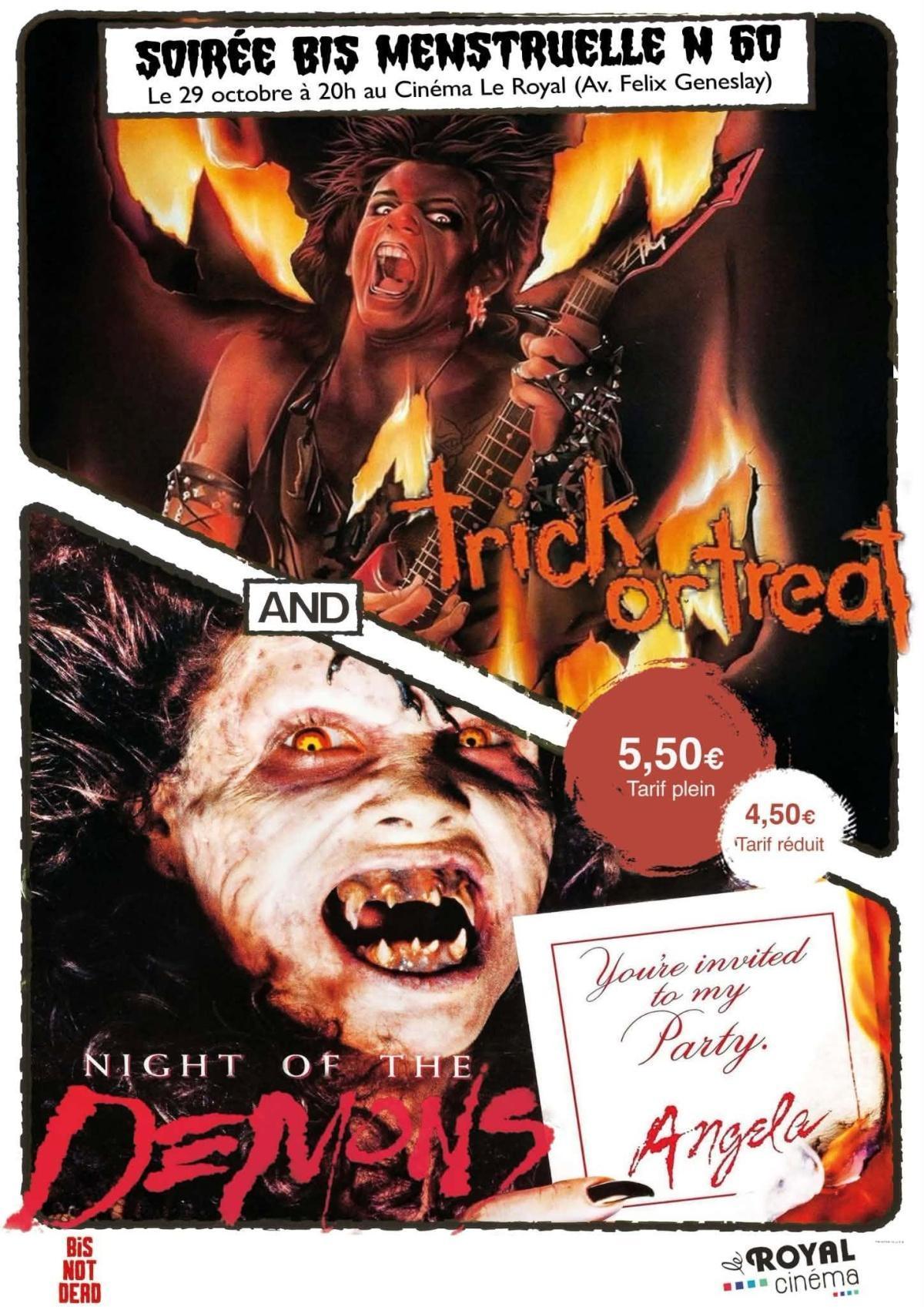 Soirée Bis Menstruelle : Trick or Treat et La Nuit des Démons au cinéma Le Royal Soirée Bis Menstruelle : Trick or Treat et La Nuit des Démons au cinéma Le Royal