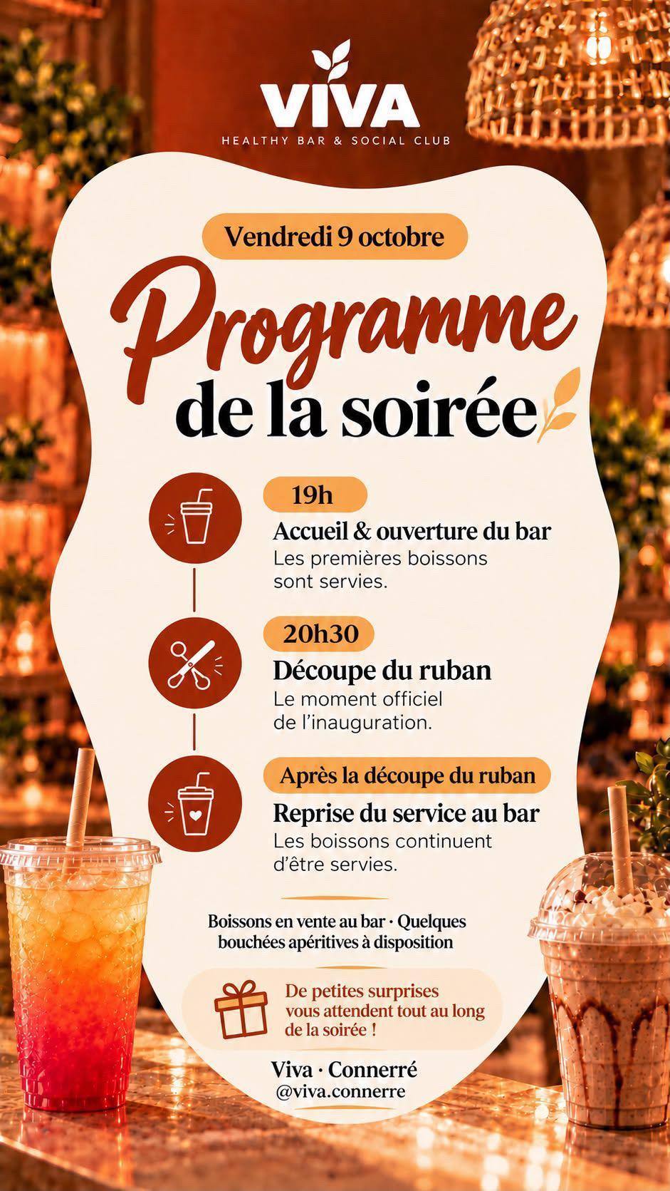 ⭐ Inauguration de Viva Healthy Bar & Social Club à Connerré ⭐ Inauguration de Viva Healthy Bar & Social Club à Connerré