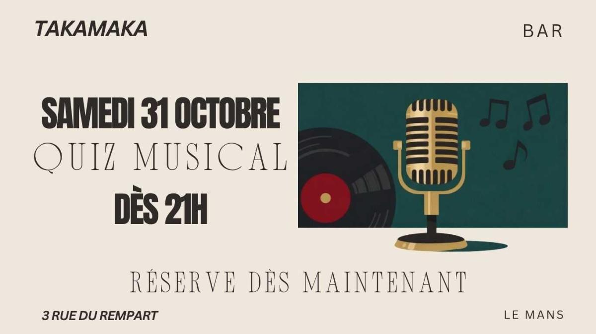 ⭐ Quiz musical au Takamaka Cocktail Bar ⭐ Quiz musical au Takamaka Cocktail Bar