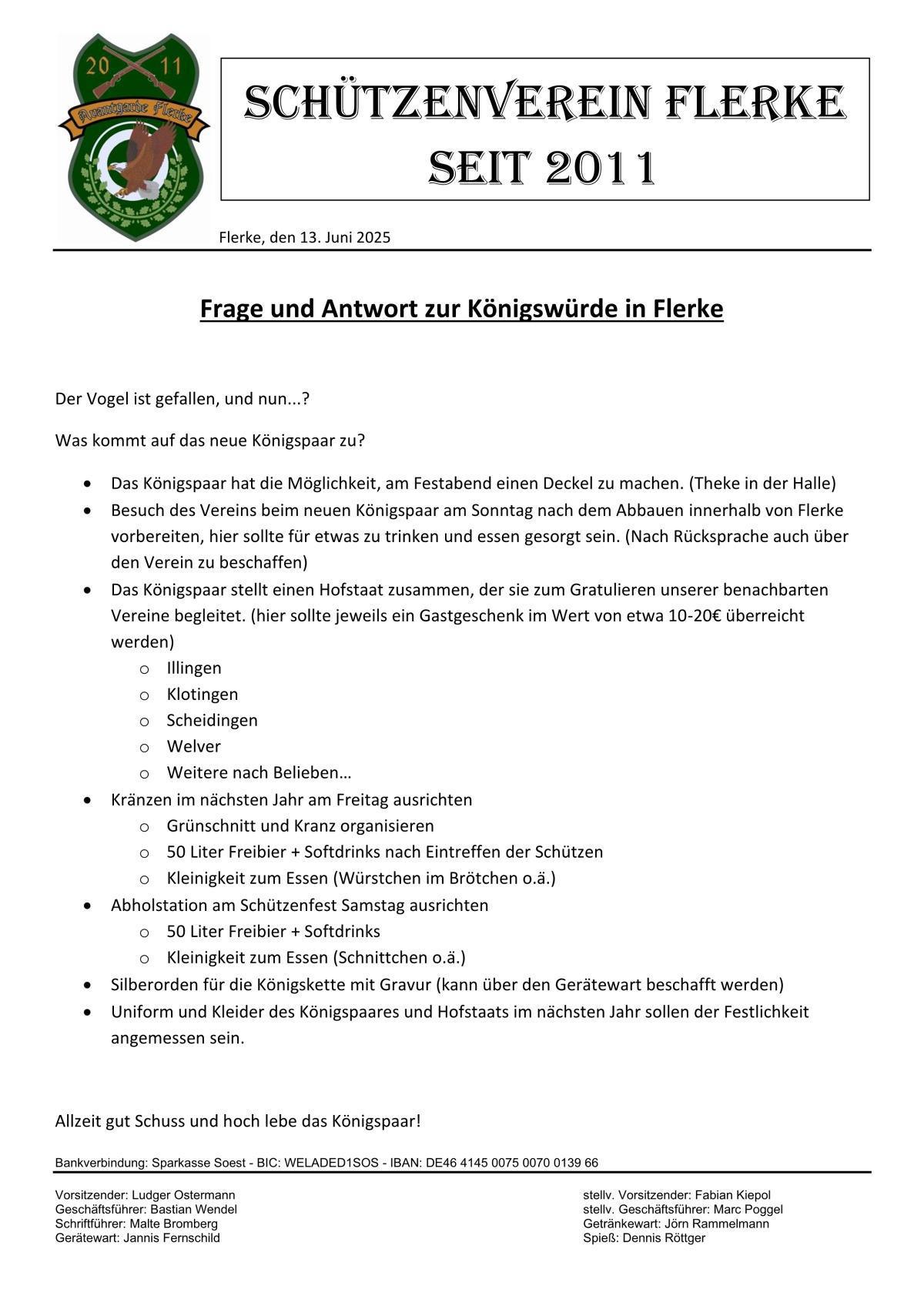 Königswürde in Flerke!