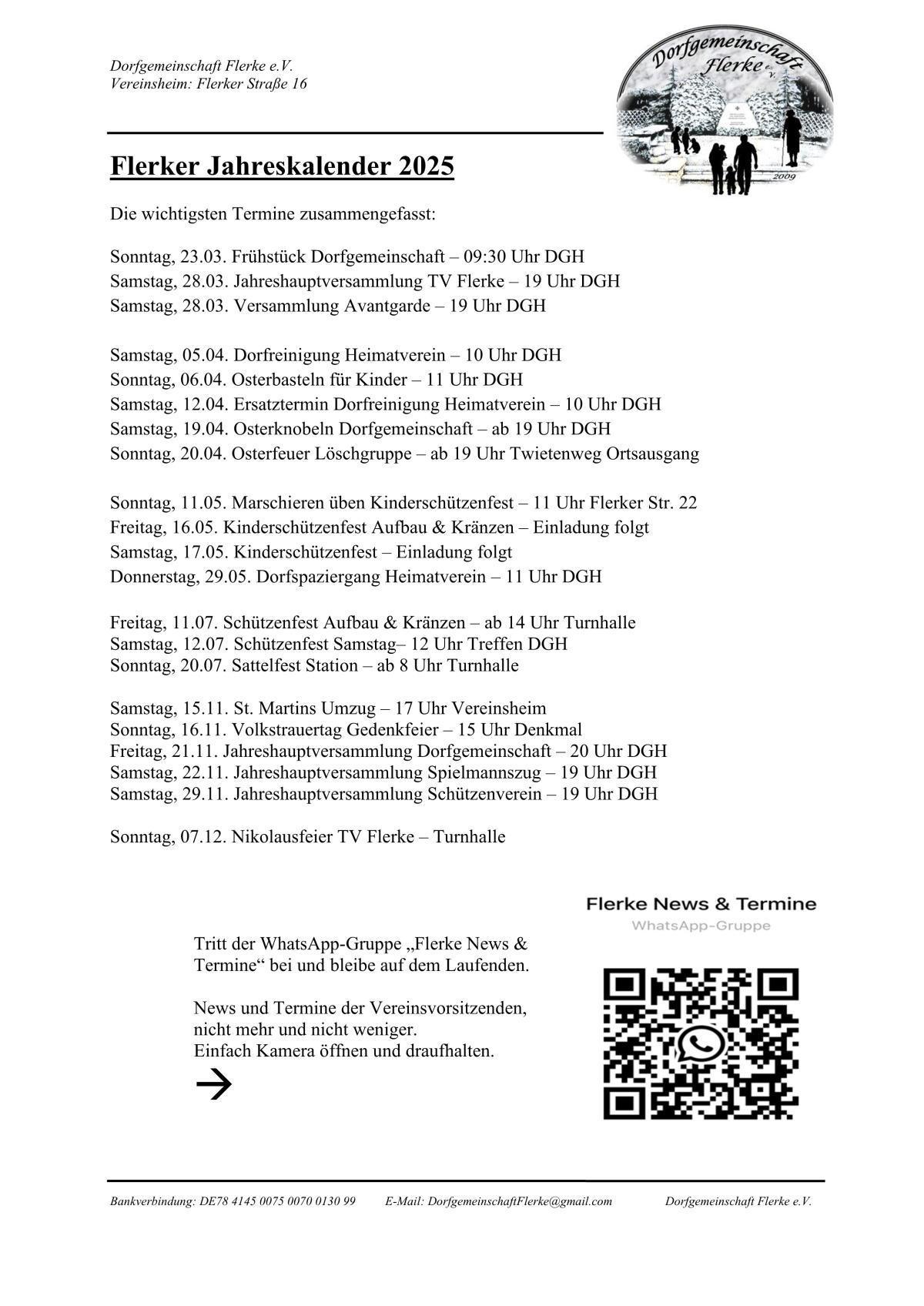 Flerker Jahreskalender 2025