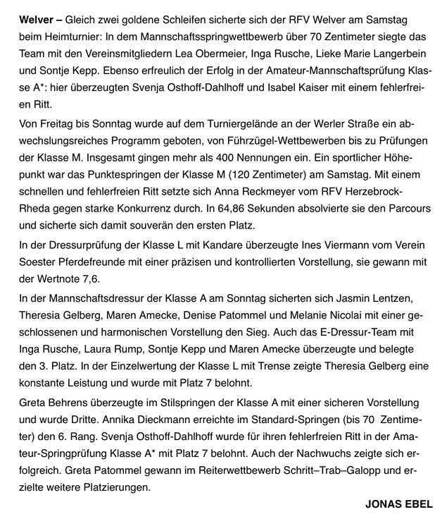 Traditionsturnier in Meyerich