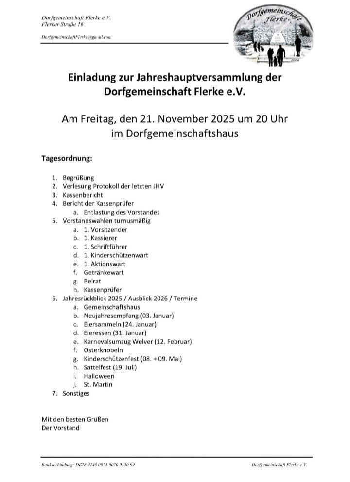 Einladung Dorfgemeinschaft!