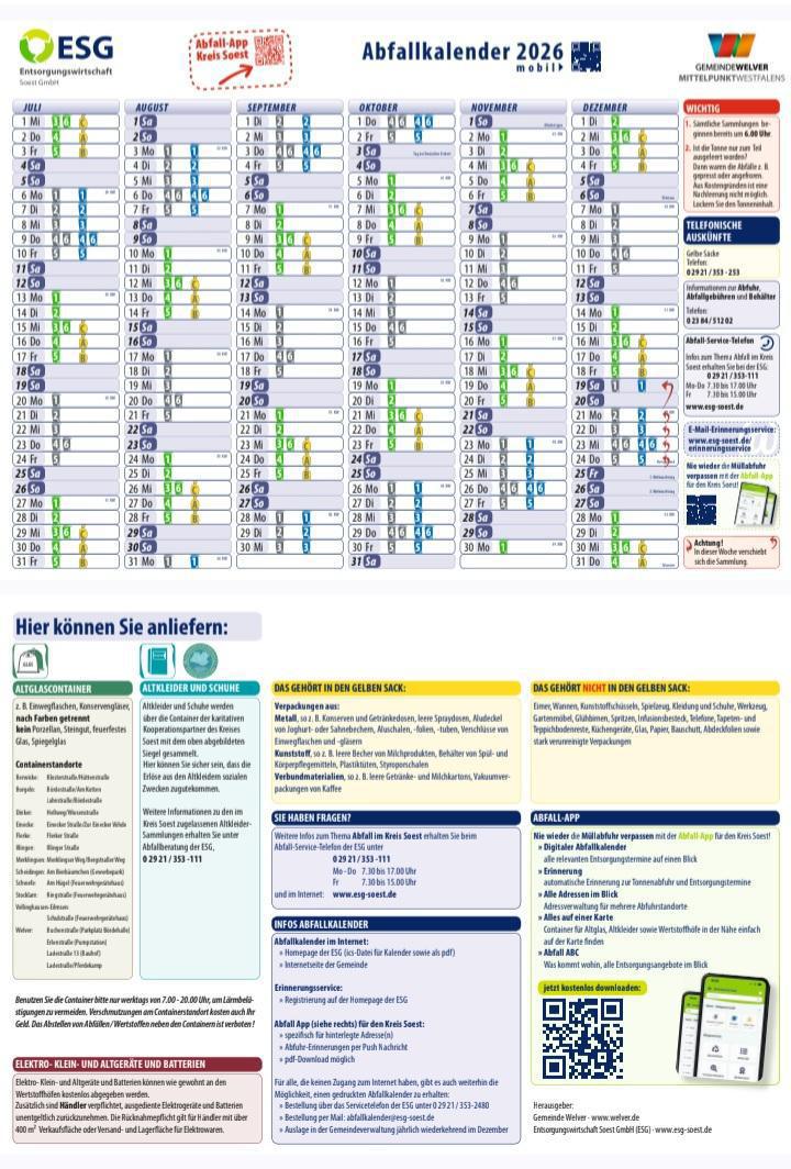 Abfallkalender Flerke 2026