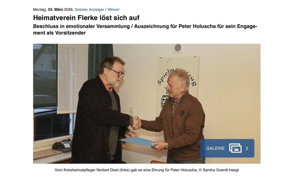 Heimatverein Flerke löst sich auf