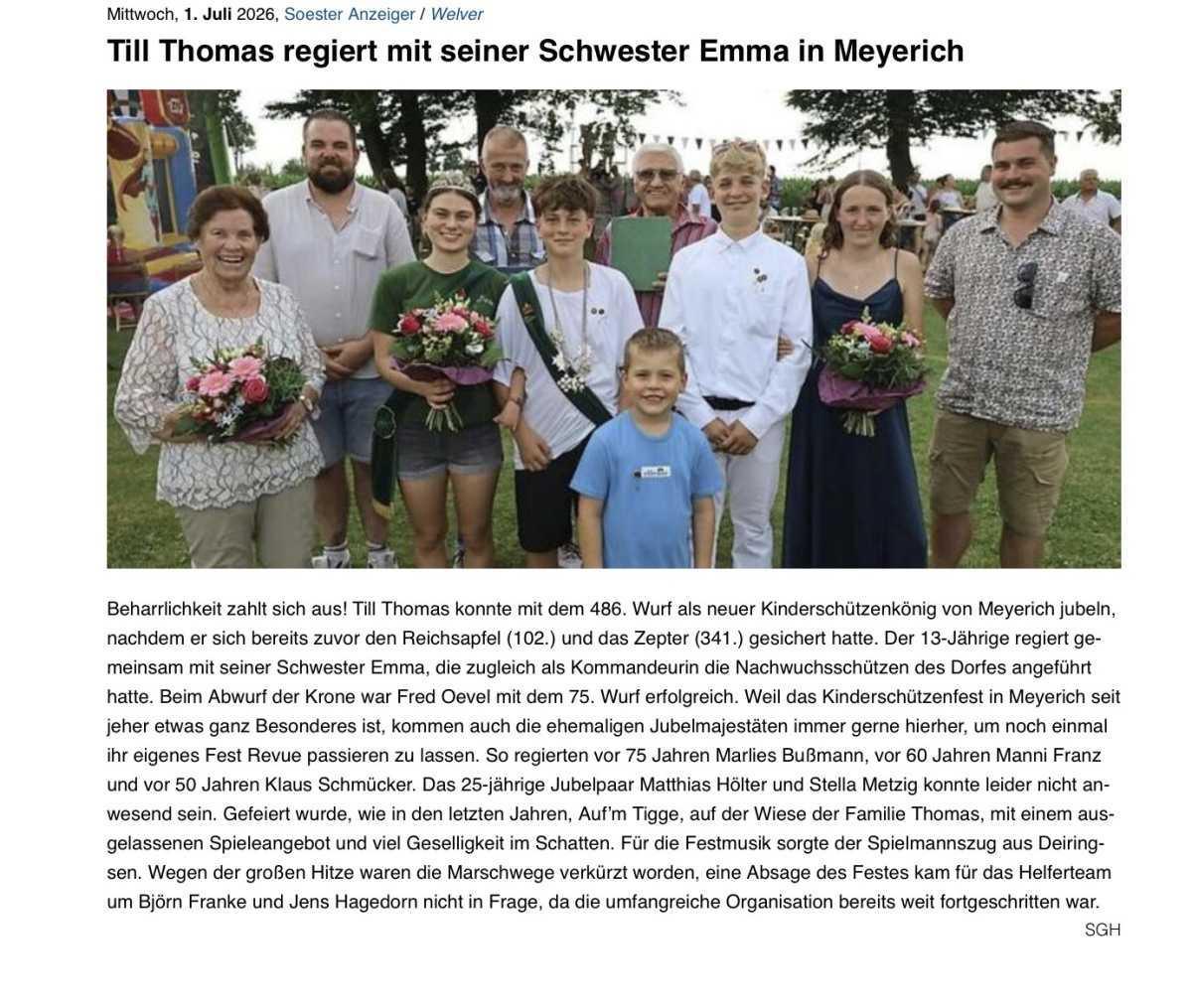 Kinderschützenfest Meyerich