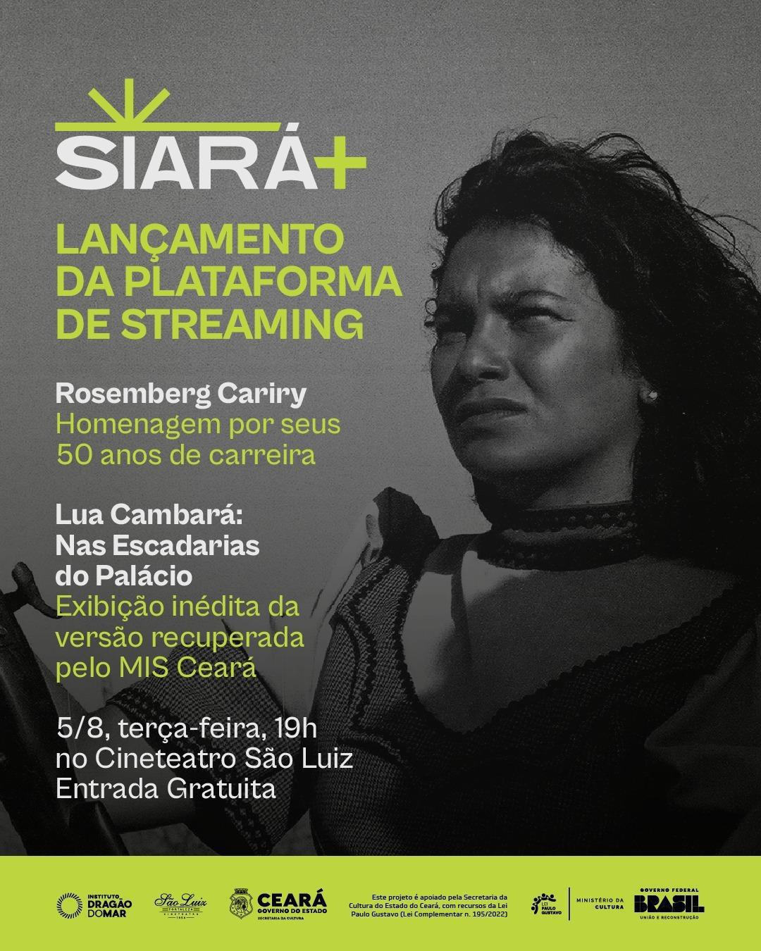 Streaming Siará+ é lançado com homenagem ao cineasta Rosemberg Cariry Streaming Siará+ é lançado com homenagem ao cineasta Rosemberg Cariry