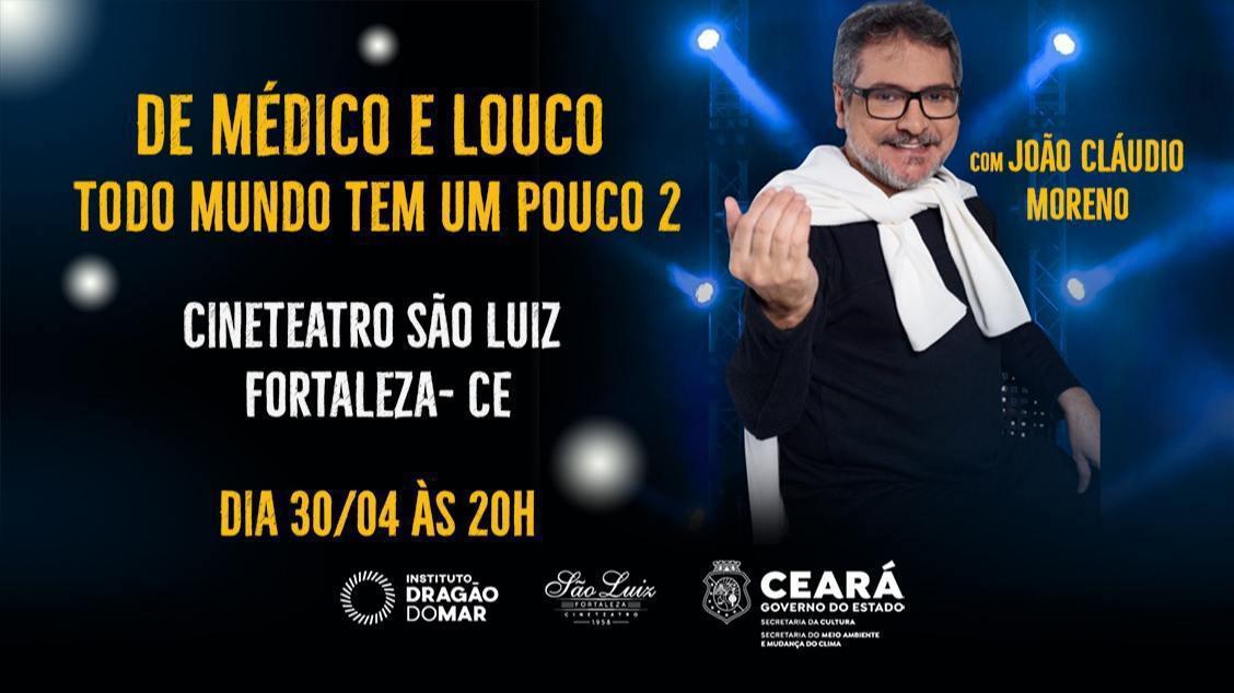 João Cláudio Moreno apresenta espetáculo que mistura humor e experiências pessoais no Cineteatro São Luiz João Cláudio Moreno apresenta espetáculo que mistura humor e experiências pessoais no Cineteatro São Luiz