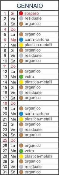 Calendario Utenze Domestiche