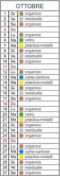 Calendario Utenze Domestiche