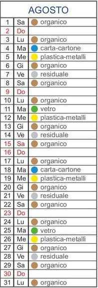 Calendario Utenze Domestiche