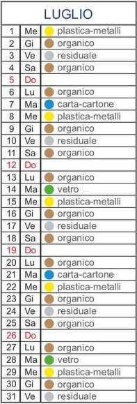 Calendario Utenze Domestiche